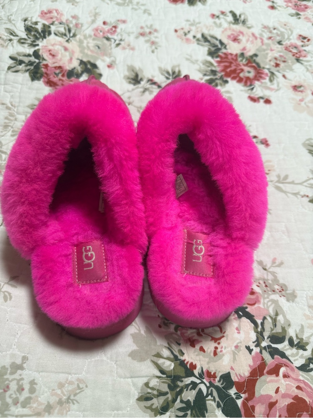 UGG Cozy Pink Fuzzy Slippers